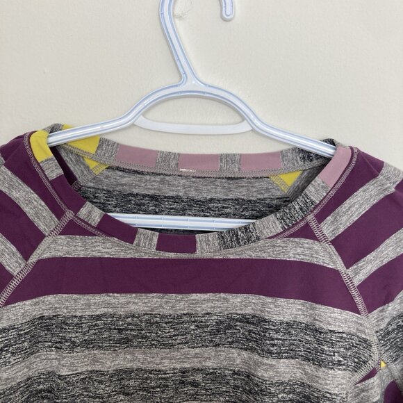 Lululemon Women's Race Your Pace Stripe Berry Yum Yum Sz 10 - Picture 2 of 7